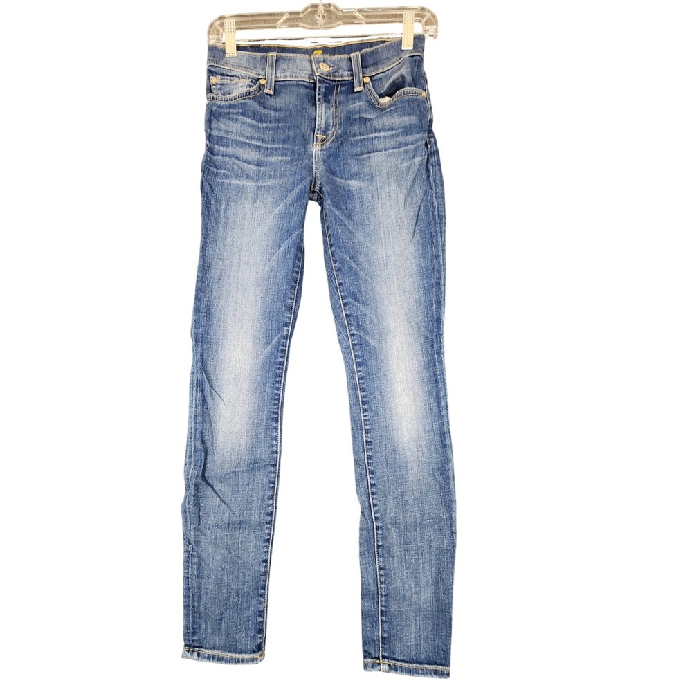 7 For All‎ Mankind The Skinny Jeans Size 26 Blue Denim Mid Rise